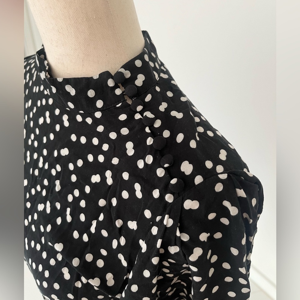 Zara black dress with white polka dots - Picture 3 of 6